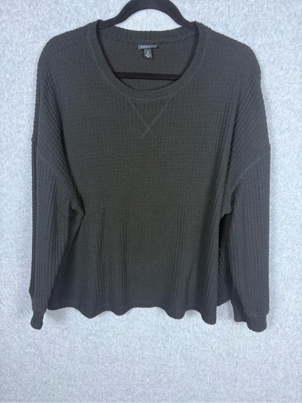 Torrid Black Waffle Knit Oversized Top Size 2 | Cozycore | Minimalist | Casual